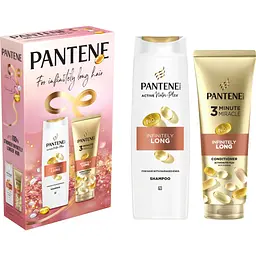 Подарунковий набiр Pantene Нескінченно довге: Шампунь 400 мл + Бальзам-ополіскувач 220 мл