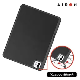 Чехол AIRON Premium SOFT для iPad Pro 11 2024 с защитной пленкой и салфеткой Black - мініатюра 10