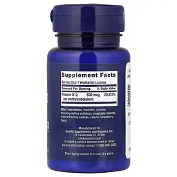 Метилкобаламін Vitamin B12 500 mcg, 60 пастилок Life Extension vit0004457 - мініатюра 2