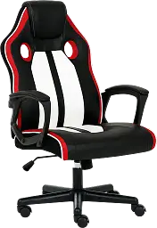Геймерське крісло GT Racer чорне з білим та червоним (X-2301 Black/White/Red) - мініатюра 2