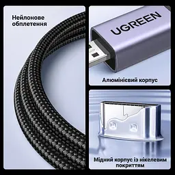 Відеокабель UGREEN HD164 Micro HDMI - HDMI 2.1 8K 60 Гц 1 м чорний (15516) - мініатюра 7
