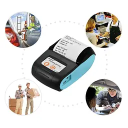 Мобільний термопринтер чеків для смартфона bluetooth Goojprt PT-210, pos принтер + чохол, блакитний (100621) - мініатюра 6