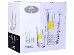 Набір для напоїв LeGlass: глечик, 1 л + склянки по 250 мл, 7 предметів (600-004) - мініатюра 2