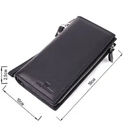 Вертикальний гаманець-клатч унісекс із натуральної шкіри ST Leather 22532 чорний - мініатюра 7