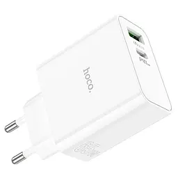 СЗУ HOCO C113A 110-240V, PD65W+Q3.0, USB+Type-C, White, Box - мініатюра 4