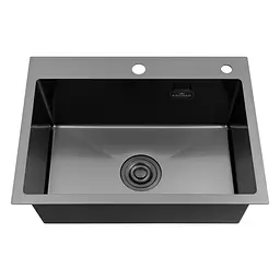 Кухонна мийка Kroner KRP Schwarze - 5843HM PVD (3,0/1,0 мм) (CV022794) - мініатюра 5