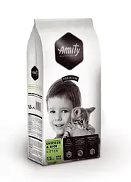 Корм для котів AMITY Kitten 10 кг повсякденний для кошенят, з куркою та рисом