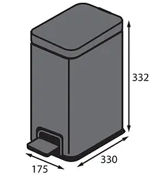 Відро для сміття з плавним закриттям прямокутне Koer TC-010108-07 8 л graphite KR5591, Графит - мініатюра 5