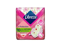 Прокладки гігієнічні LIBRESSE 4 краплі Normal Wing 10Aloe Vera & Camomile, 3мм