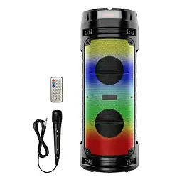 Портативна Bluetooth колонка RIAS ZQS-6210W 6.5" RGB з мікрофоном 4500 mAh 30W Black