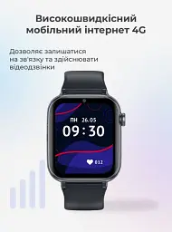 Дитячі смарт годинник-телефон LEMFO LT38 4G GPS SIM-карта геозона відеодзвінок Black (17823) - мініатюра 6