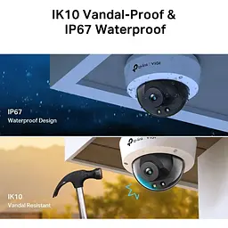IP-камера TP-Link VIGI C250-4, PoE, 5Мп, 4 мм, H265+, IP66, Dome, кольорове нічне бачення, зовнішня - мініатюра 10