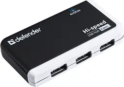Хаб USB 2.0 -> 4xUSB 2.0 passive, Чорний-Білий Defender