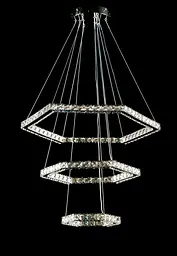 Світлодіодна люстра Splendid Ray L30901/65+43+25/3 LED з кришталем, хром, 100 Вт, з пультом і димером