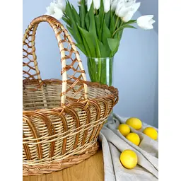 Великодній кошик із лози з однією ручкою Галичина Коричневий - мініатюра 3