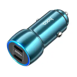 Адаптер автомобільний Tough dual port car charger Z48 2Type-C 40W синій - мініатюра 4