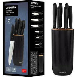 Набір ножів Ardesto Gemini з блоком 7 предметів чорний (AR2107BL) - мініатюра 4