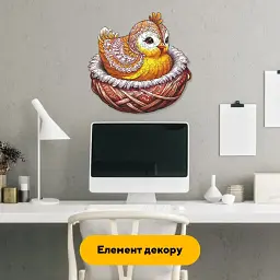 Дерев'яний фігурний пазл Дотепне Курча, А3, Дерев'яна коробка 200 елементів - мініатюра 5