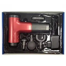 Масажер для тіла Fascial Gun KH-320 акумуляторний, 4 насадки, бордовий - мініатюра 6