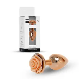 Анальна пробка B - Series HeavyFun Plug-Jewellery Red Gold, 7 см (персиковий) - мініатюра 7