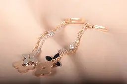 Сережки з білого і червоного золота S-0100 - мініатюра 2