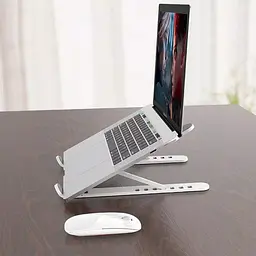 Підставка для ноутбука Notebook Bracket P1, складна регульована пластикова, біла
