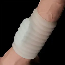 Насадка на пеніс Vibrating Wave Knights Ring, 10 см (білий) - мініатюра 5