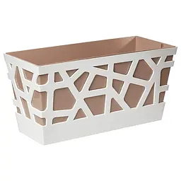 Вазон Idel Flowerbox, 40 см, коричневий з білим (730027)