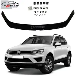 Дефлектор капоту мухобійка Volkswagen Touareg 2010- Євро Кріплення (Vip Tuning)