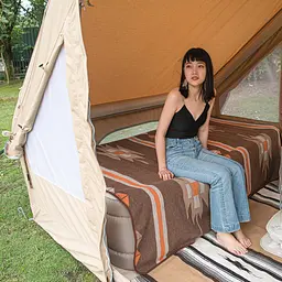 Ковдра Naturehike Geometric pattern wool NH20FS036 поліестр/вовна коричнева - мініатюра 3