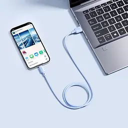 USB кабель Baseus Silky Series USB to Lightning 2.4A 1m синій P10377702313-00 - мініатюра 6