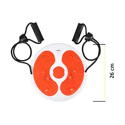 Диск здоров'я для талії Cornix Twisting Waist Disc з еспандерами White/Orange XR-0452 - мініатюра 8