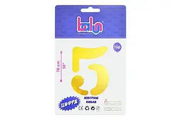 Фольгований шар цифра п'ять 2386 "5" золотий 30" (висота 76 см) Balun
