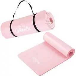 Килимок (мат) для фітнесу Queenfit NBR 1,5см рожевий - мініатюра 7