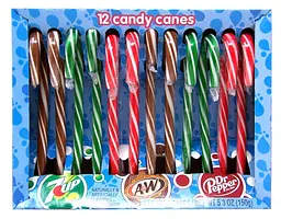 Льодяники тростини Candy Canes 12 шт Dr Pepper A&W 7UP, 150г - мініатюра 6