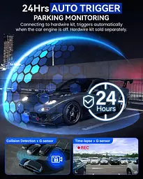 Двоканальна камера IIWEY 4K Dash Cam спереду ззаду, 3-дюймовий IPS-екран, 5G Wi-Fi 64GB SD-карта в комплекті, 4K 2160P - мініатюра 8