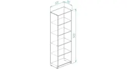 Шафа Анжело Ferrum-decor на 5 полиць 1900x600x380 ДСП Дуб Сонома 16 мм (FRD-104974) - мініатюра 3