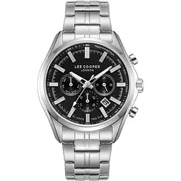 Наручний годинник чоловічий Lee Cooper Fenix Black Сріблястий (3444)