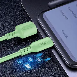 Дата кабель USB 2.0 AM to Micro 5P 1.0m soft silicone green ColorWay (CW-CBUM042-GR) - мініатюра 6