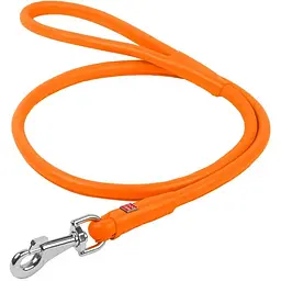 Повідець для собак Waudog Glamour, шкіряний, круглий, 122х0,8 см, помаранчевий