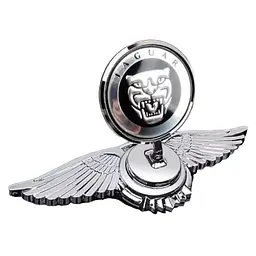 Емблема приціл Jaguar орлині крила метал Хром 215х70х72 мм на скотчі (Завод)