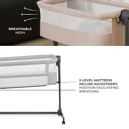 Приставне ліжко-люлька Kinderkraft Nestee Up 2 Light Grey (KLNEE002LGR0000) - мініатюра 7