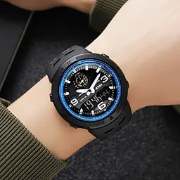Чоловічий наручний годинник 1655BUBK Black-Blue Skmei acs0030649 - мініатюра 3