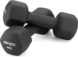 Гантелі для фітнесу неопренові Gymtek Hex 2х4кг чорний