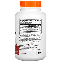 Коензим Q10 з біоперином Doctor's Best High Absorption CoQ10 with BioPerine 400 мг 180 вегетаріанських капсул - мініатюра 2
