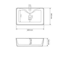 Умивальник VBI Forli XL white накладний VBI-011104, Білий - мініатюра 2