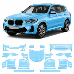 Антигравійна захисна бронеплівка за лекалами для BMW X3 G01 facelift 2021-2024 - повний кузов