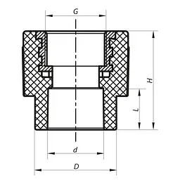 З'єднувальна муфта ВР Koer 32x3/4F PPR K0089.Pro KP0107 - мініатюра 2