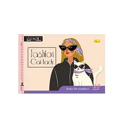Альбом для малювання A4 "Fashion Cat Lady" АП-0303-7 скоба з перфорацією