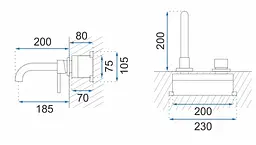 Змішувач для умивальника Rea Lungo Long + Box хром прихованого монтажу хром REA-B0369, Хром - мініатюра 12